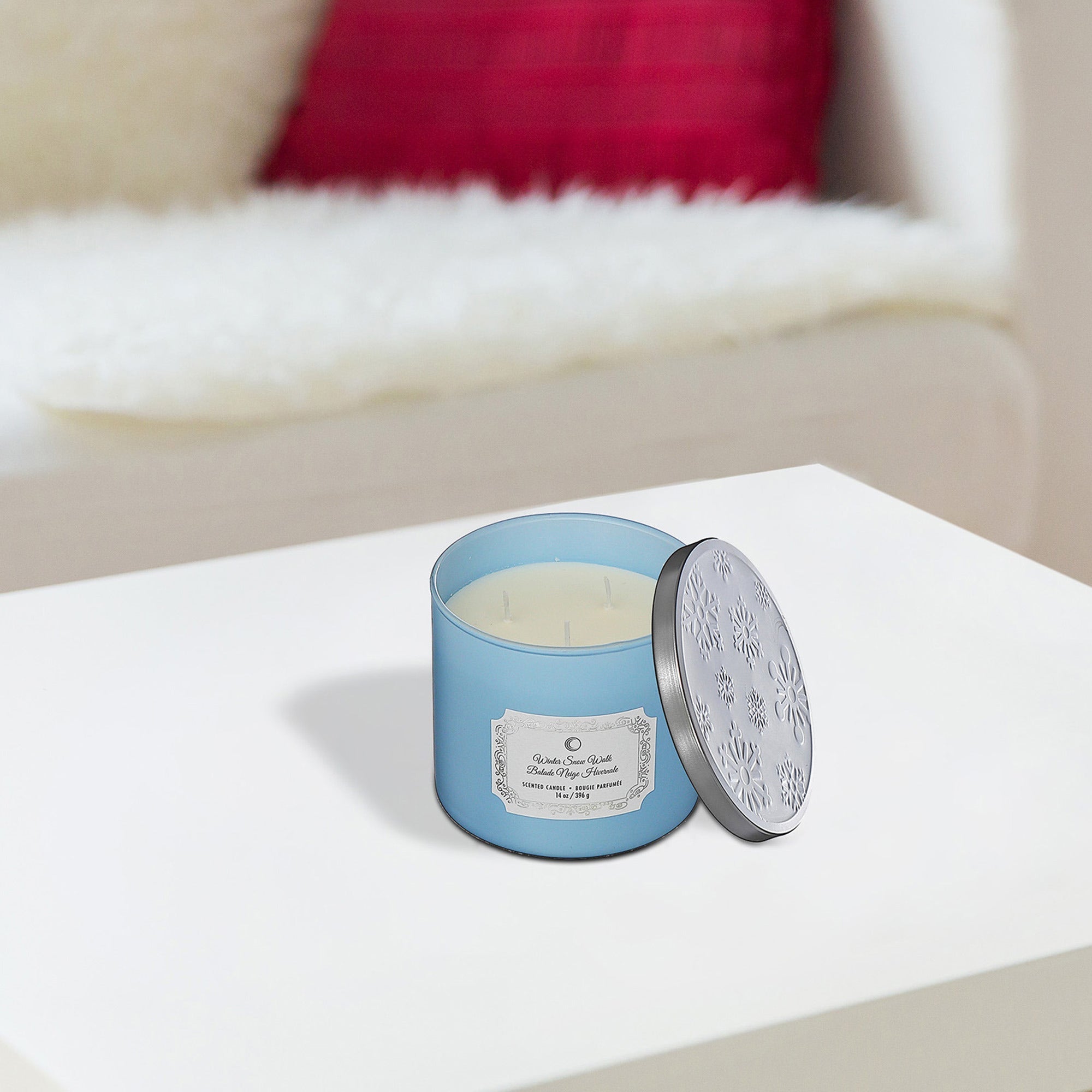 Christmas 3 Wick Jar Candle Winter Snow Walk 14 Oz, Holiday Candle, Festive Fragrance