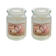 18 Oz Scented Jar Candle Peppermint Bark Fragrance - Set of 2, Holiday Candle, Christmas Home Decor, Festive Table Accent