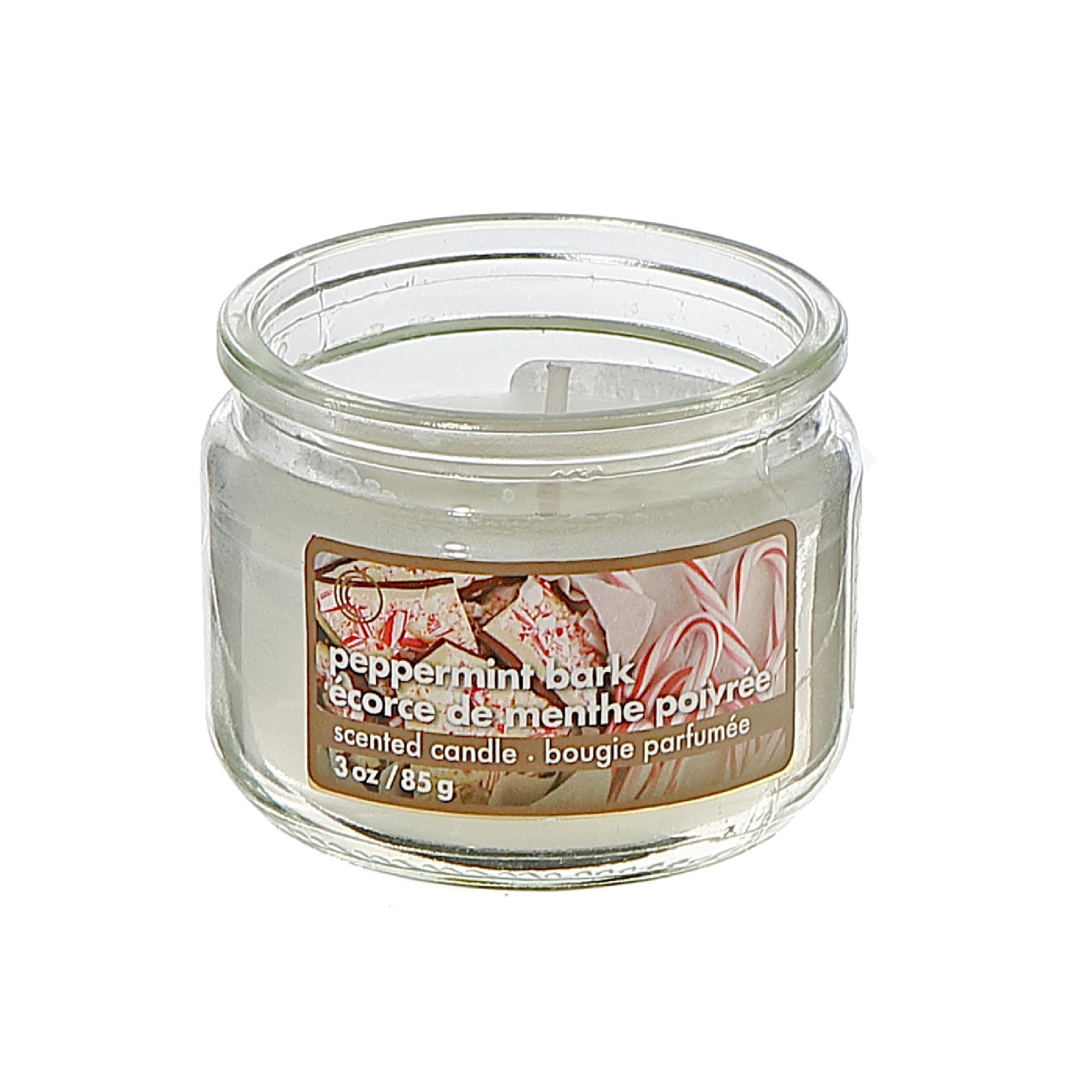 Three Oz Scented Jar Candle Peppermint Bark Fragrance - Set of 6, Holiday Candle, Christmas Home Fragrance, Festive Decor