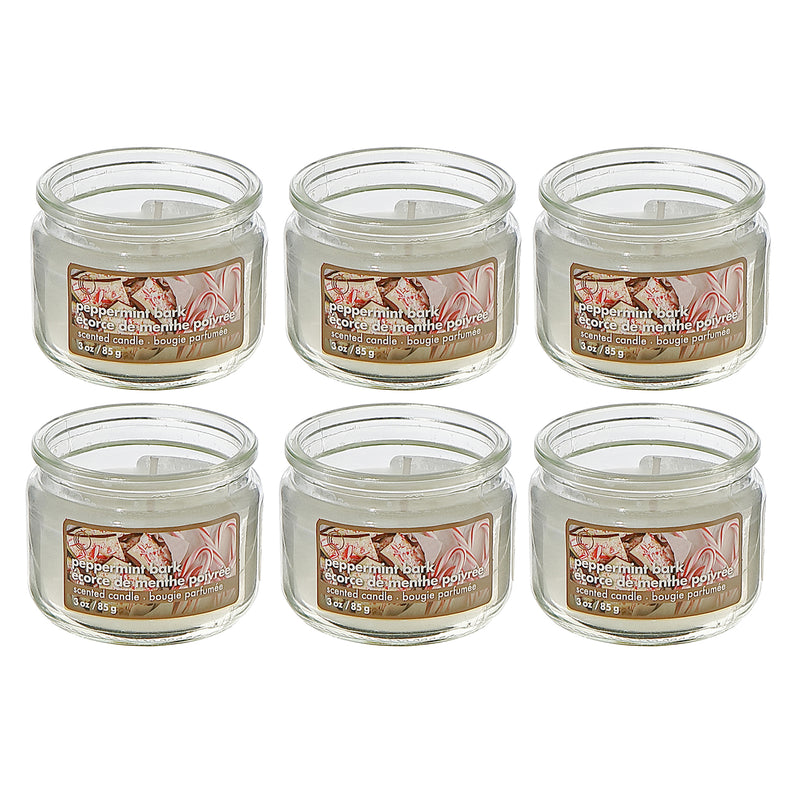3 Oz Scented Jar Candle (Peppermint Bark) - Set of 6
