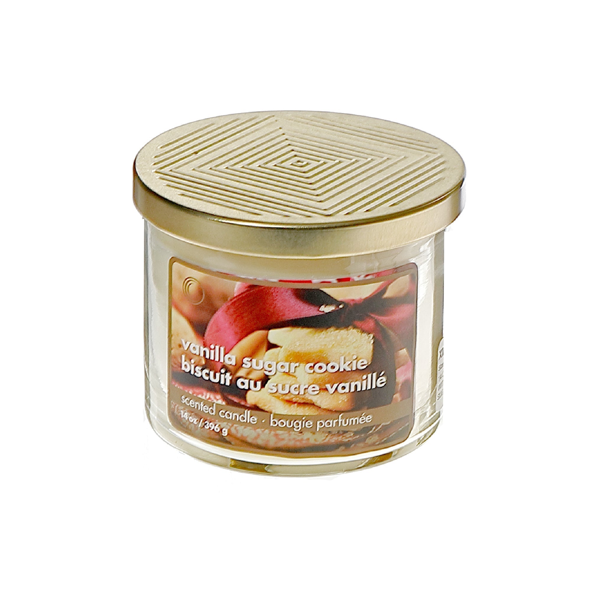 14 Oz Three Wick Jar Candle with Metal Lid Vanilla Sugar Cookie Fragrance - Set of 2, Holiday Candle, Christmas Home Decor, Festive Table Accent