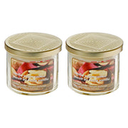 14 Oz Three Wick Jar Candle with Metal Lid Vanilla Sugar Cookie Fragrance - Set of 2, Holiday Candle, Christmas Home Decor, Festive Table Accent