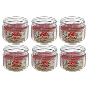 3oz Scented Jar Candle with Christmas Cranberry Fragrance - Set of 6, Holiday Candle, Christmas Decor, Festive Table Accent