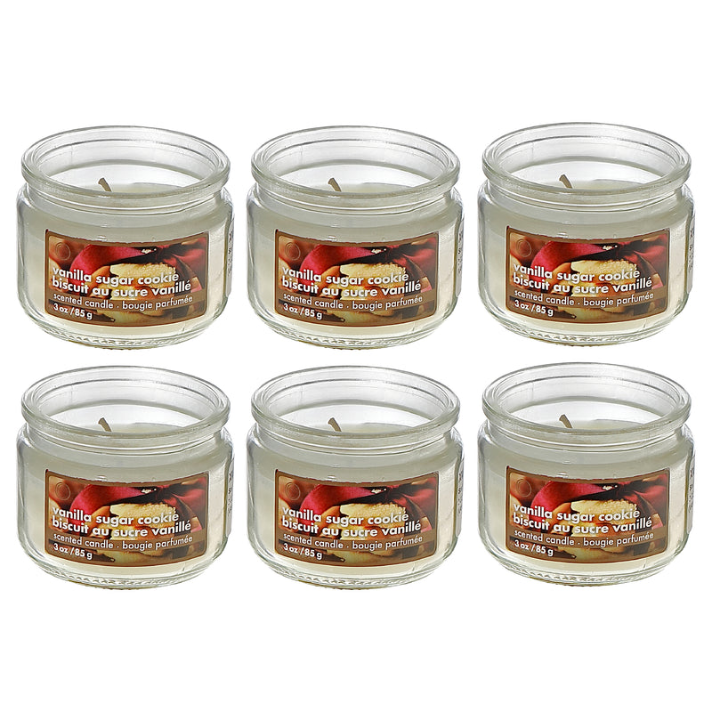 3 Oz Scented Jar Candle (Vanilla Sugar Cookie) - Set of 6