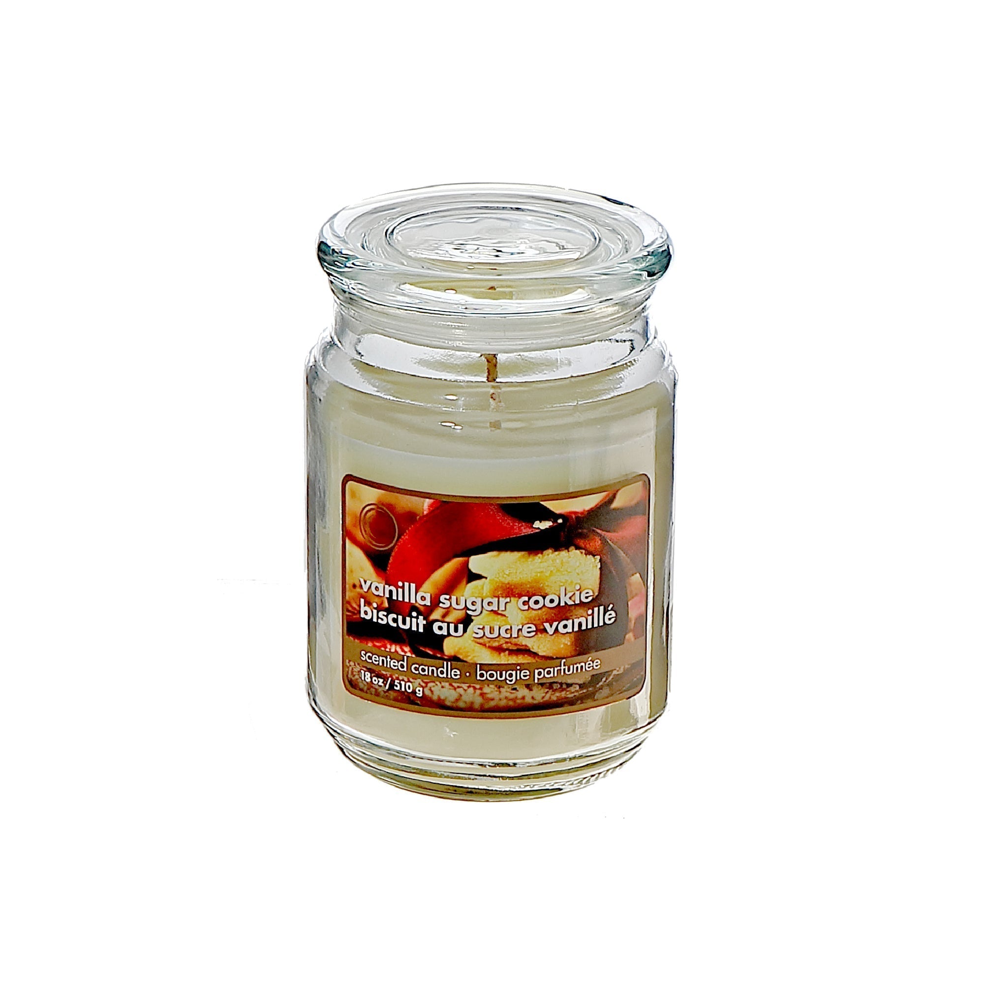 18 oz Scented Jar Candle with Vanilla Sugar Cookie Fragrance - Set of 2, Holiday Candle, Christmas Home Decor, Festive Accent