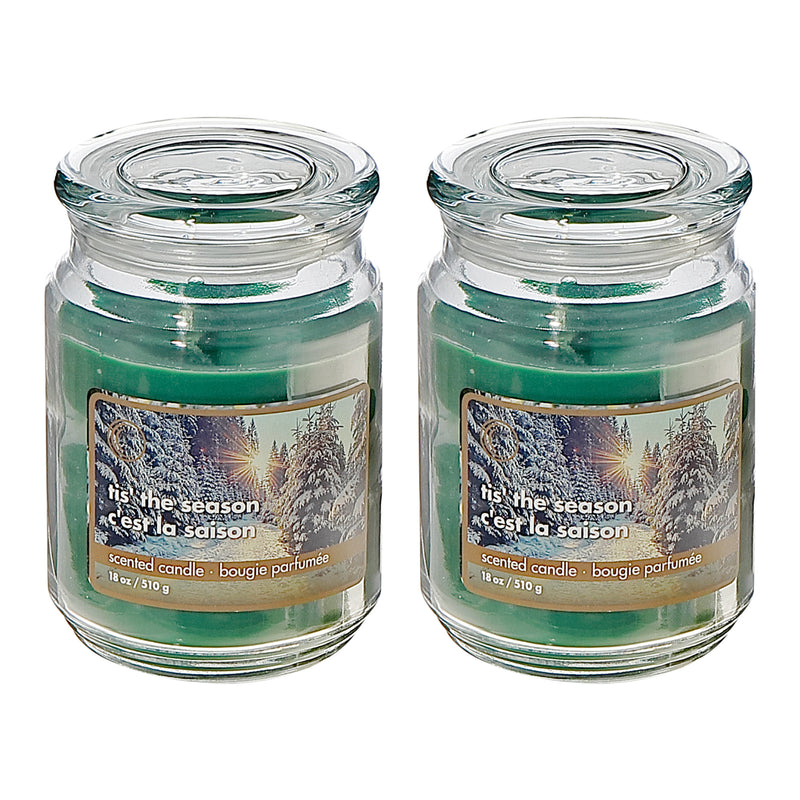 18 Oz Scented Jar Candle (Tis The Season) - Set of 2