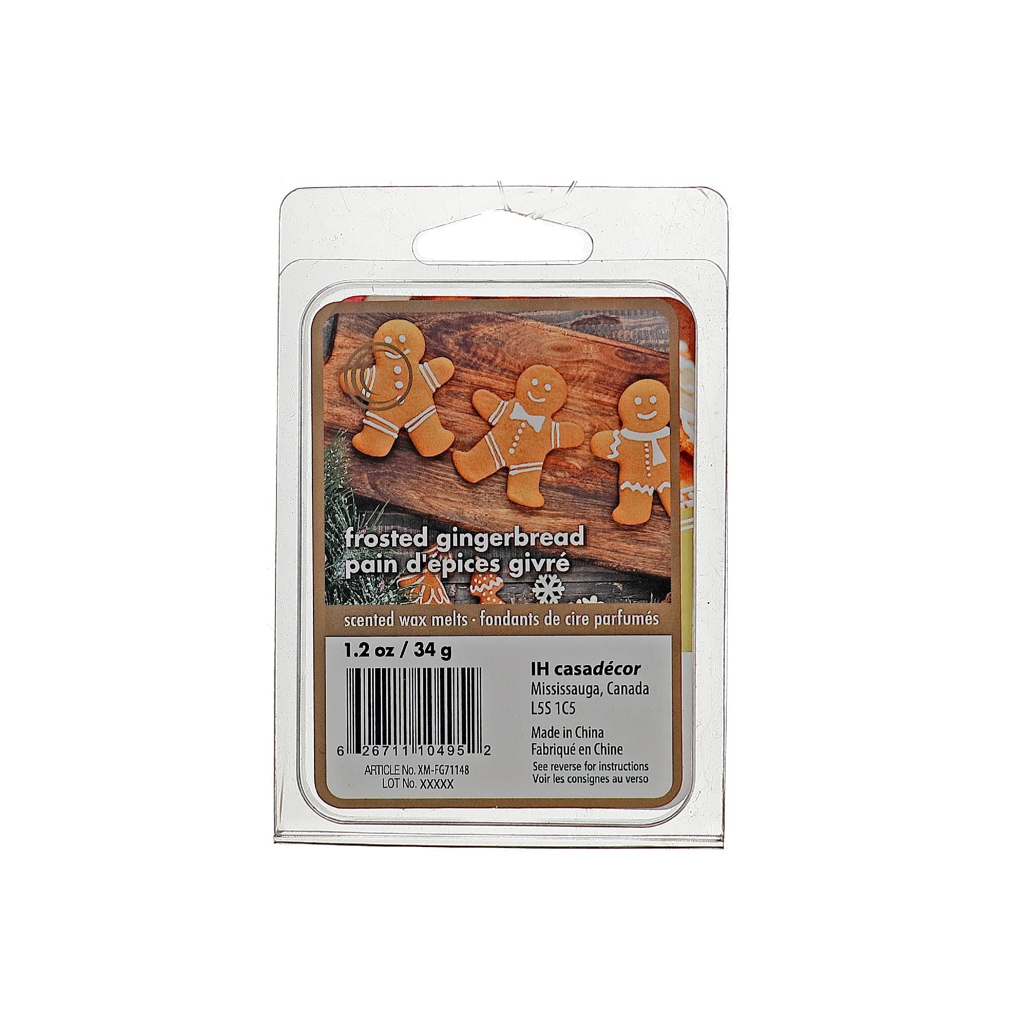 Six Pack Scented Wax Melts Frosted Gingerbread Fragrance - Set of 6, Holiday Candle Alternative, Christmas Home Fragrance, Festive Table Accent