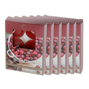 Six Pack Metal Cup Scented Tealight Candles with Christmas Cranberry Fragrance - Set of 6, Holiday Candle, Festive Table Decor