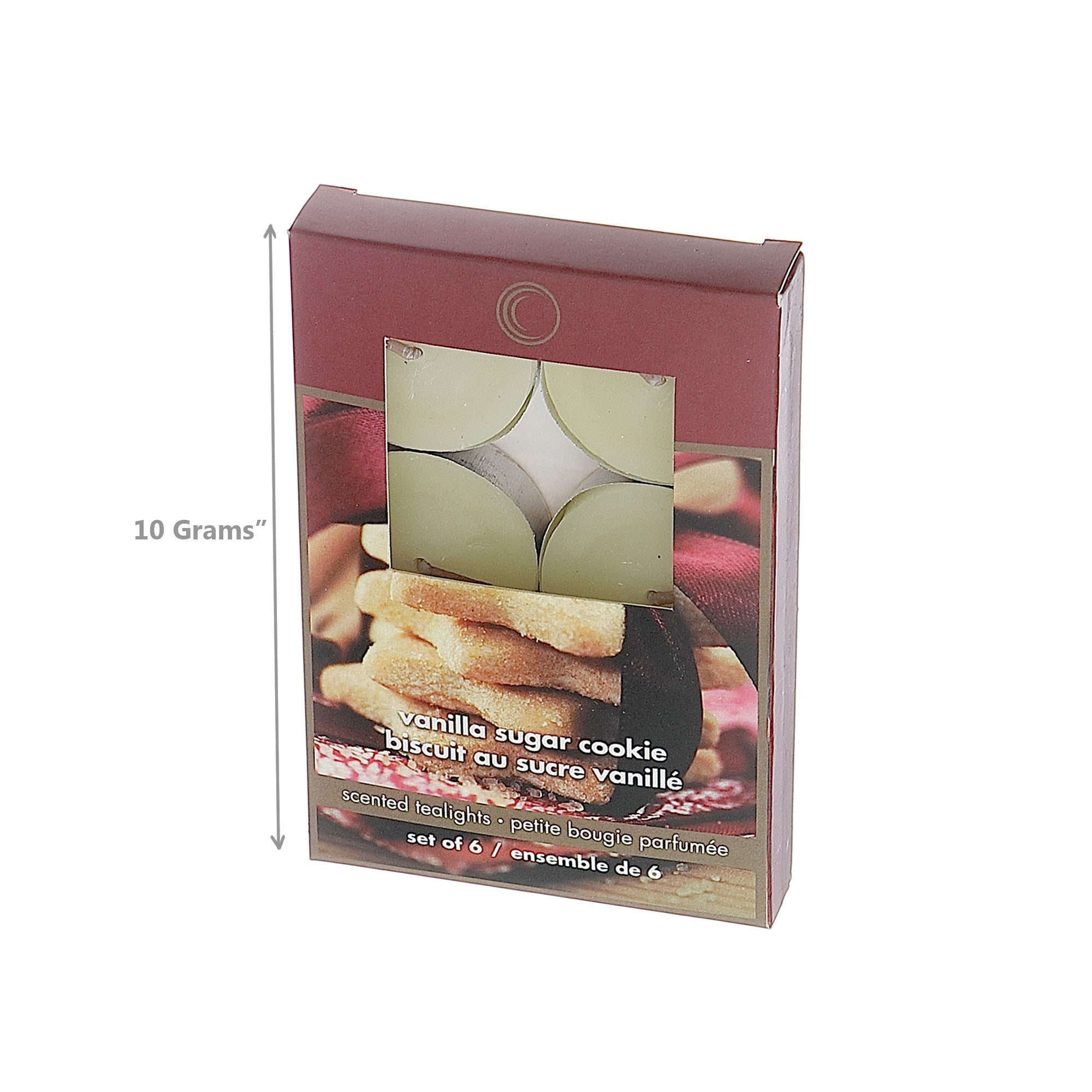 Six Pack Metal Cup Scented Tealight Candles with Vanilla Sugar Cookie Fragrance - Set of 6, Christmas Candle, Holiday Table Decor