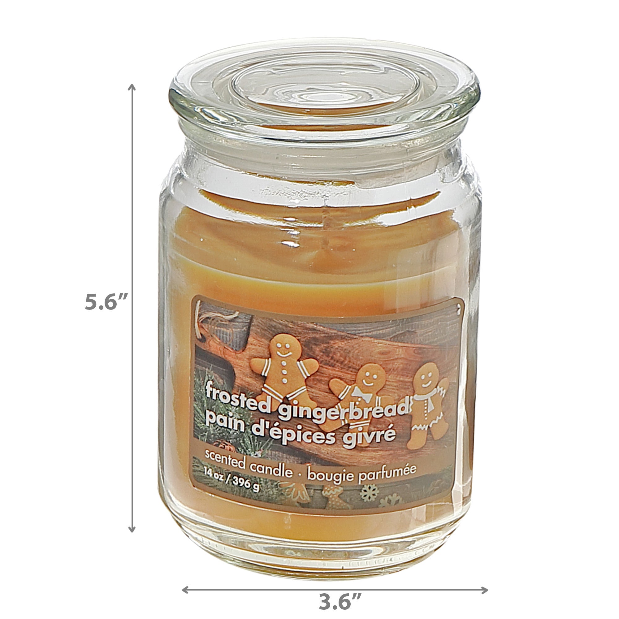 18 oz Scented Jar Candle with Frosted Gingerbread Fragrance - Set of 2, Christmas Candle, Holiday Decor, Festive Home Fragrance