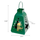 Metal Cut Out Lantern With Faux Candle (Santa On Sleigh) (Red)