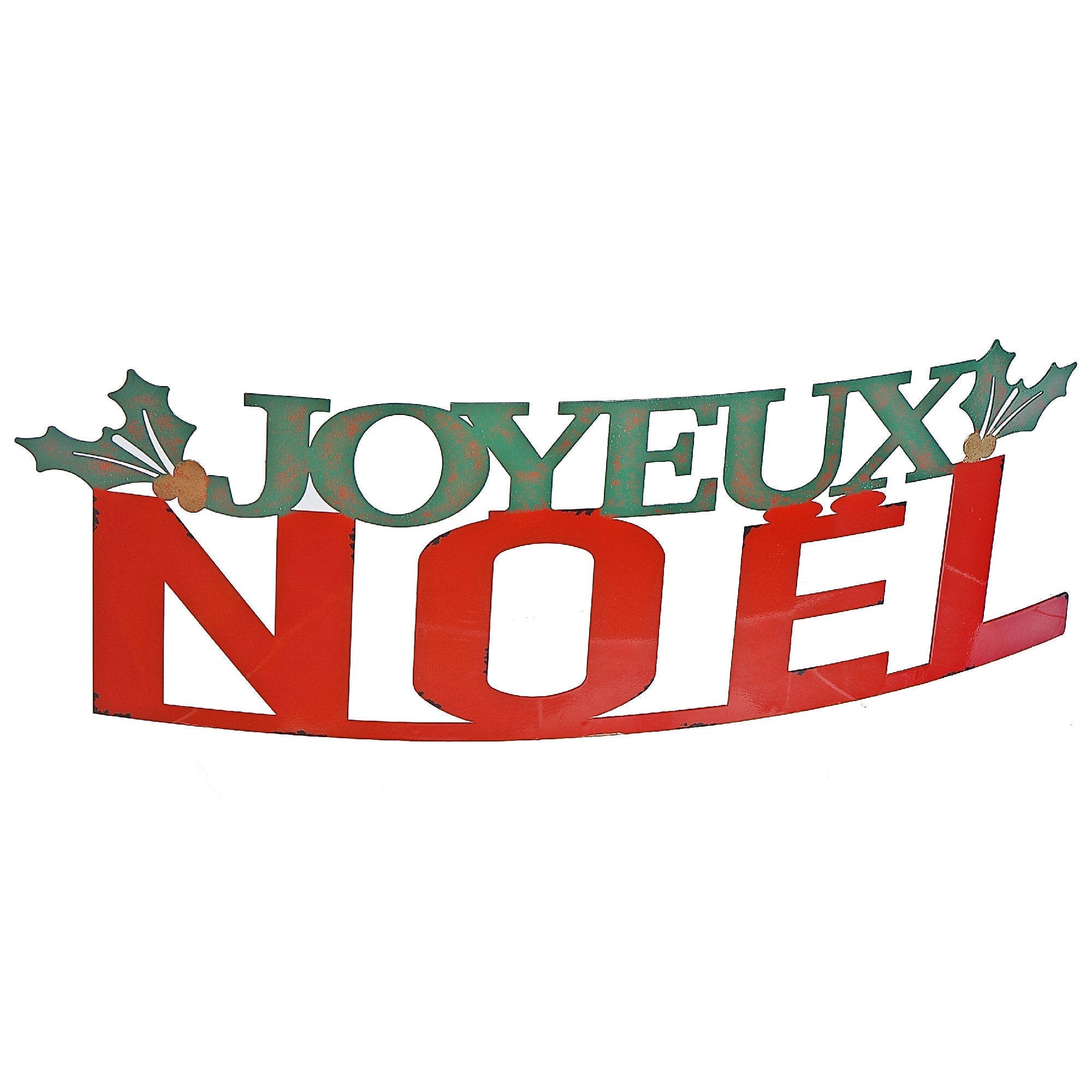 Curved Metal Table Sign Joyeux Noel – Christmas Tabletop Decoration, Holiday Festive Decor, Seasonal Indoor Accent, Holiday Celebration Decoration
