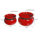 Red Metal Santa Belt Planter (Set Of 2)