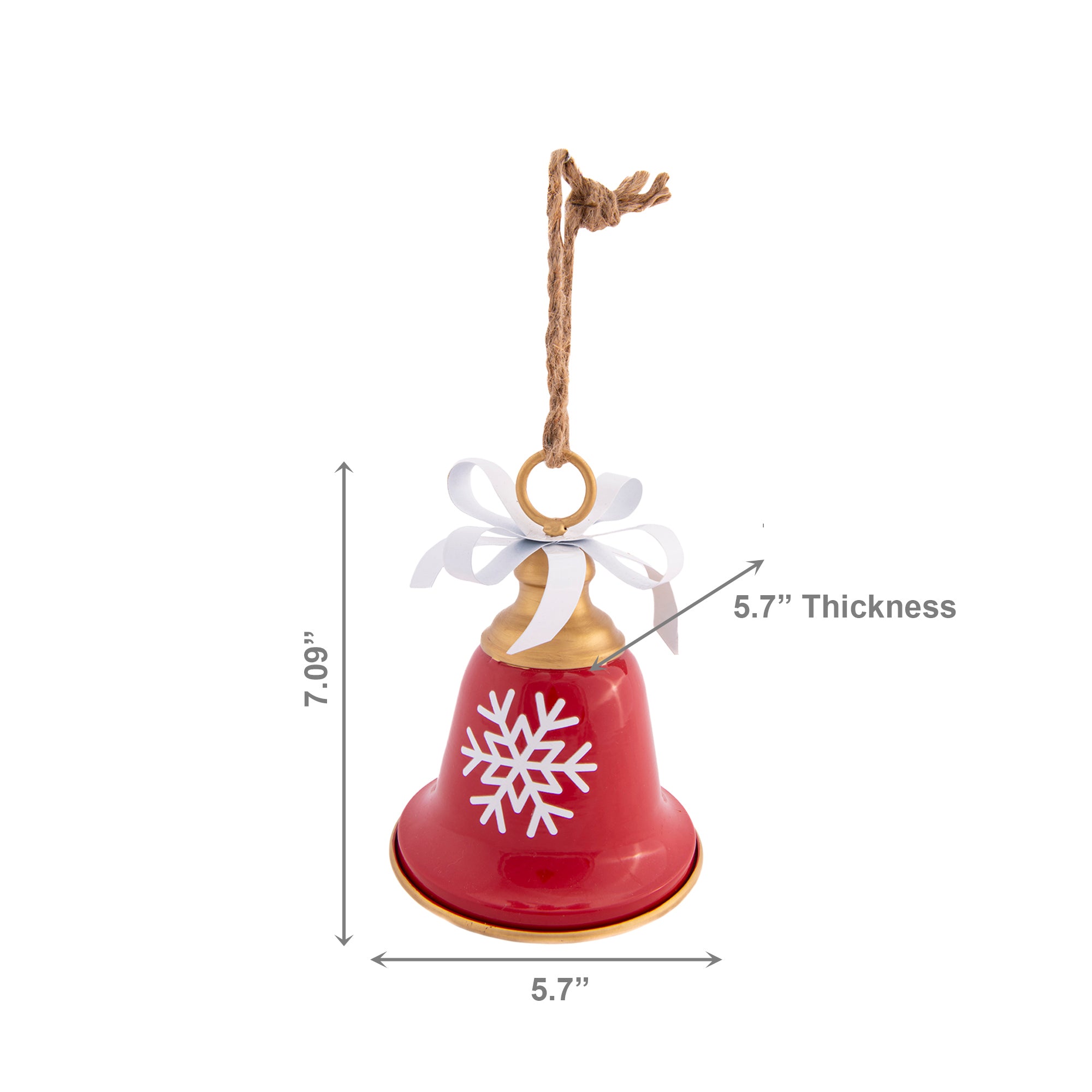 Red Metal Bell with Snowflake, Christmas, Holiday Decor