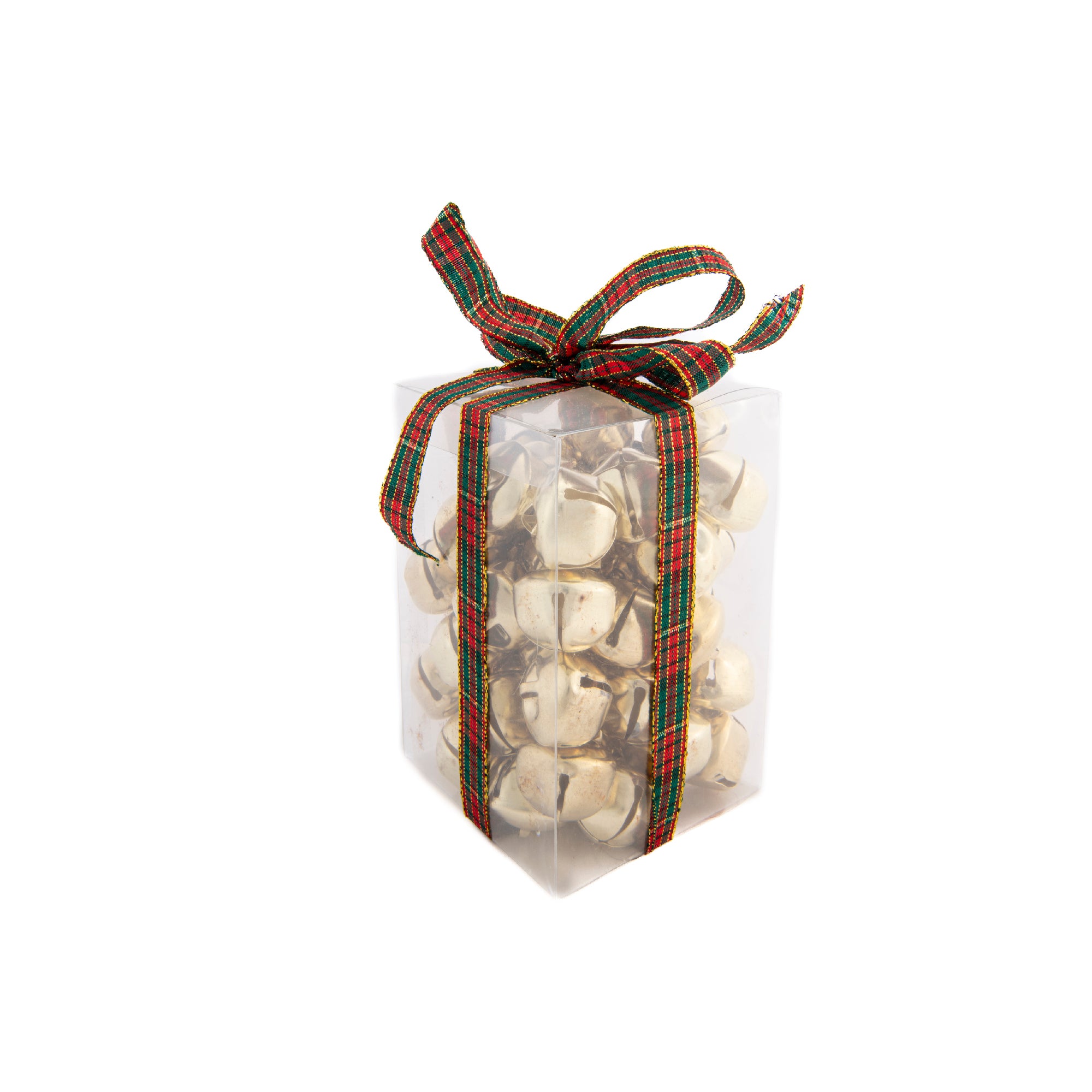Jingle Bells in PVC Box Gold, Christmas, Jingle Bells, Holiday Decor