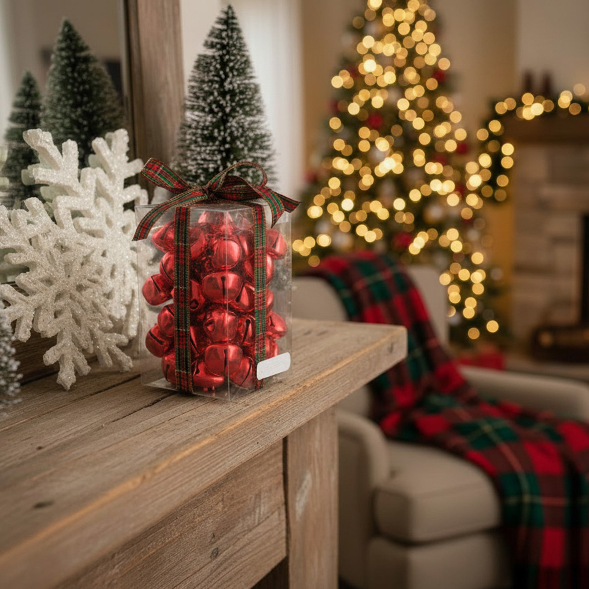 Jingle Bells in PVC Box Red, Christmas, Jingle Bells, Holiday Decor