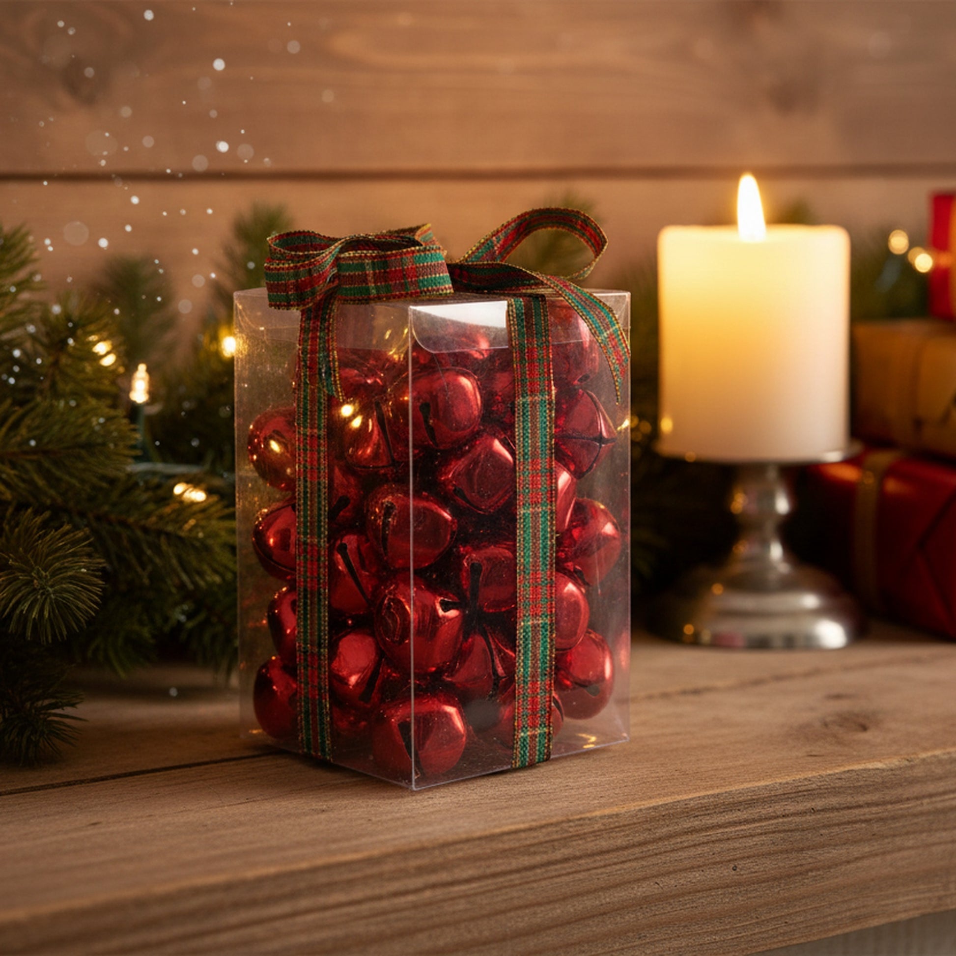 Jingle Bells in PVC Box Red, Christmas, Jingle Bells, Holiday Decor