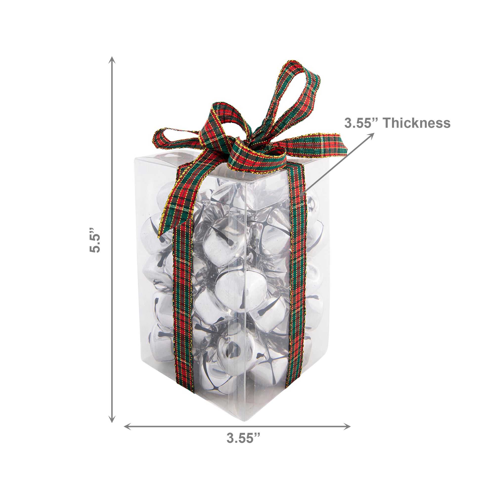 Jingle Bells in PVC Box Silver, Christmas, Jingle Bells, Holiday Decor