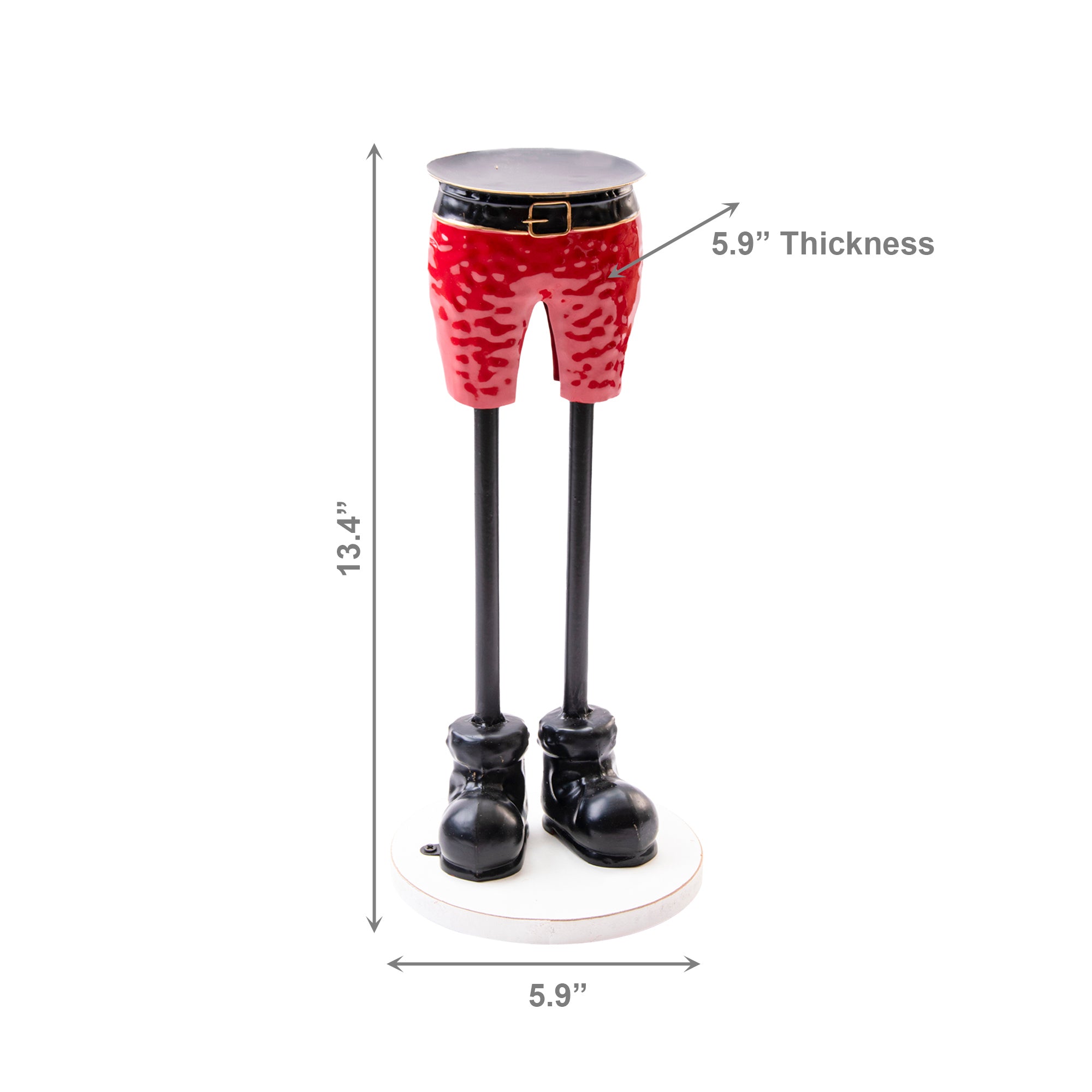 Red Shorts Metal Pillar Candle Holder Large, Decorative Candle, Holiday Decor