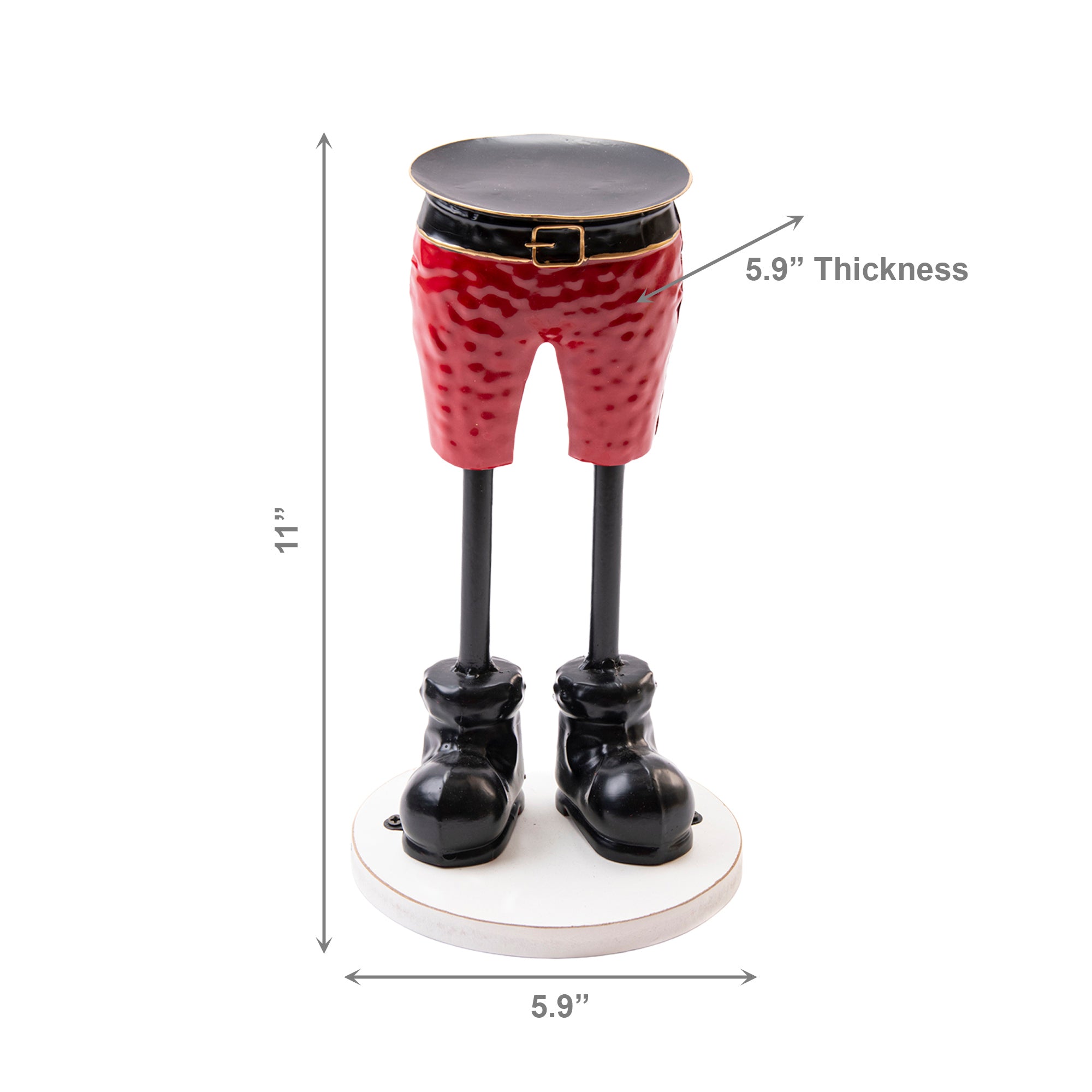 Red Shorts Metal Pillar Candle Holder Small, Decorative Candle, Holiday Decor