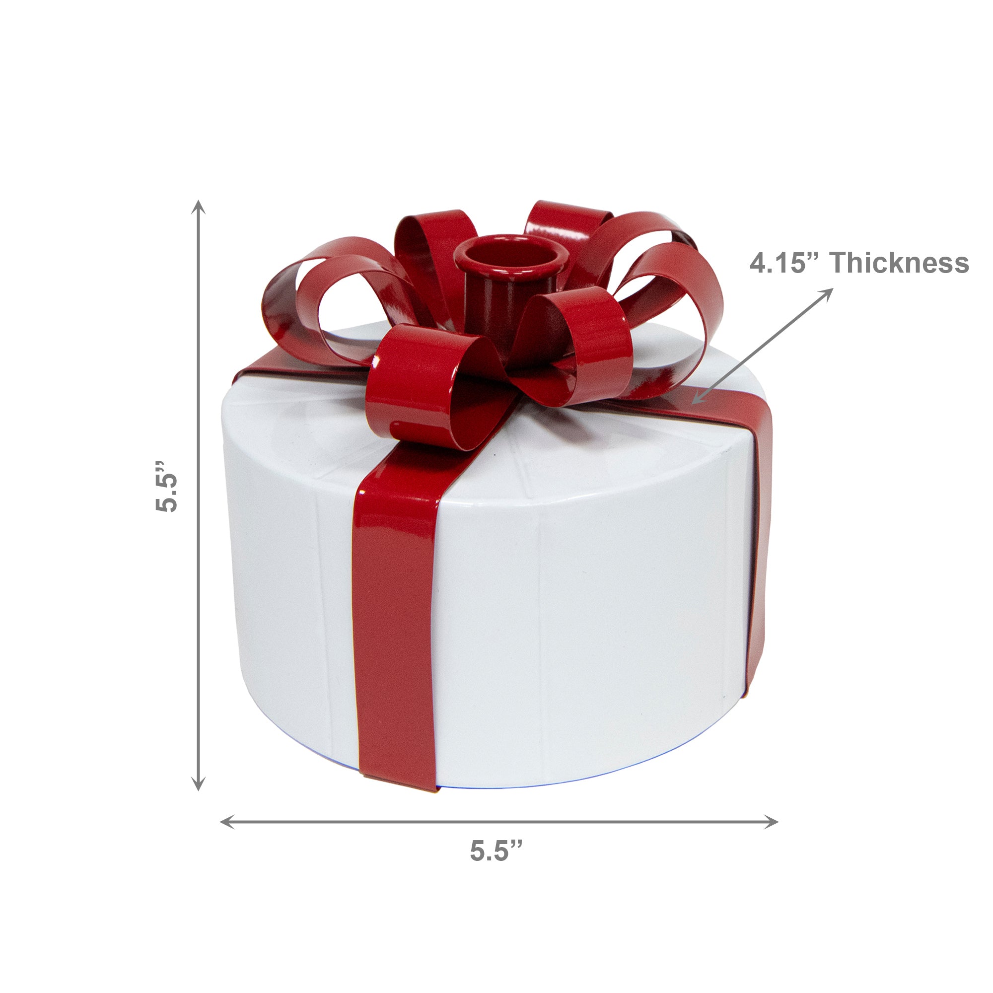 Metal Round Gift Box Taper Holder, Storage Box, Holiday Decor