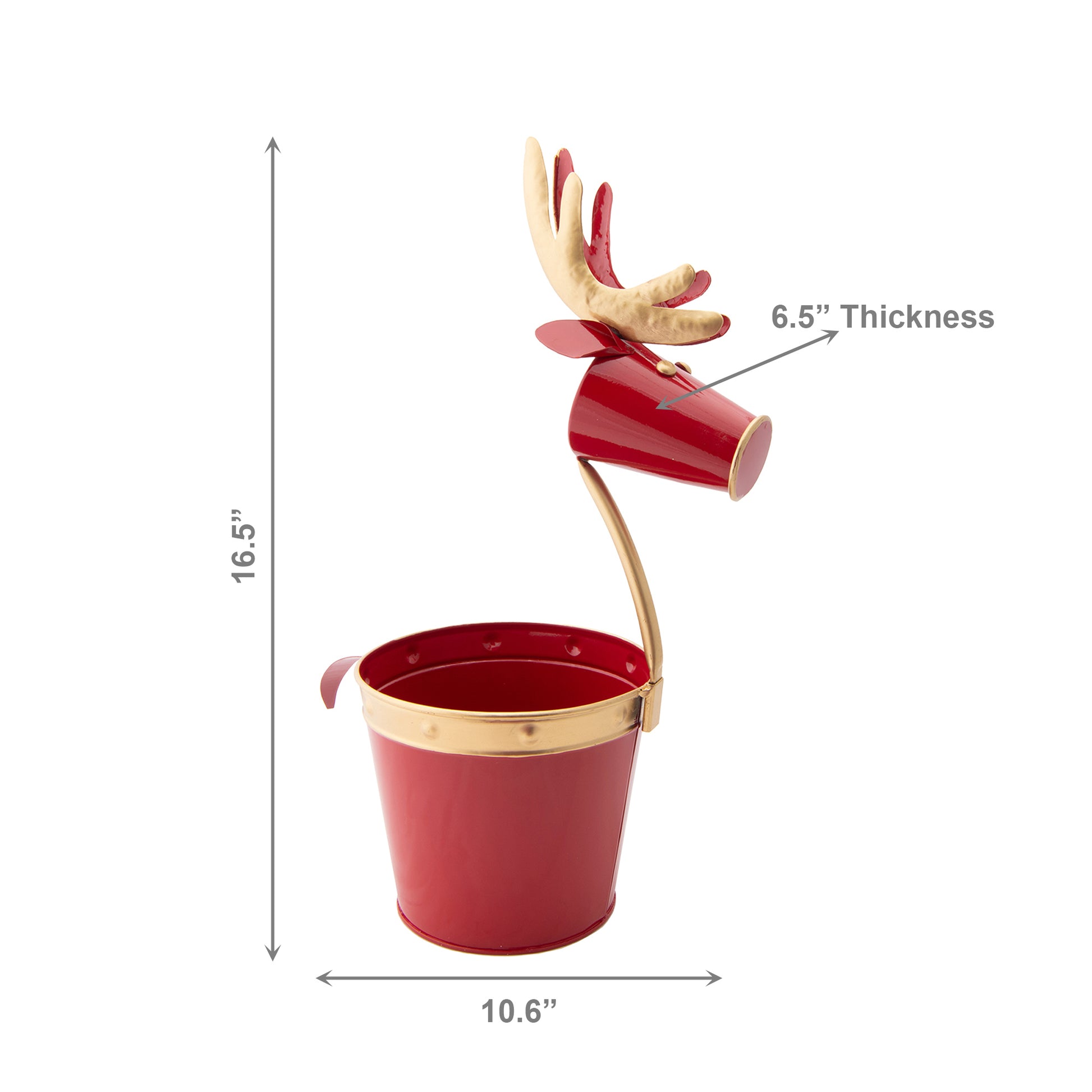 Metal Reindeer Planter Red, Christmas, Planter, Holiday Decor