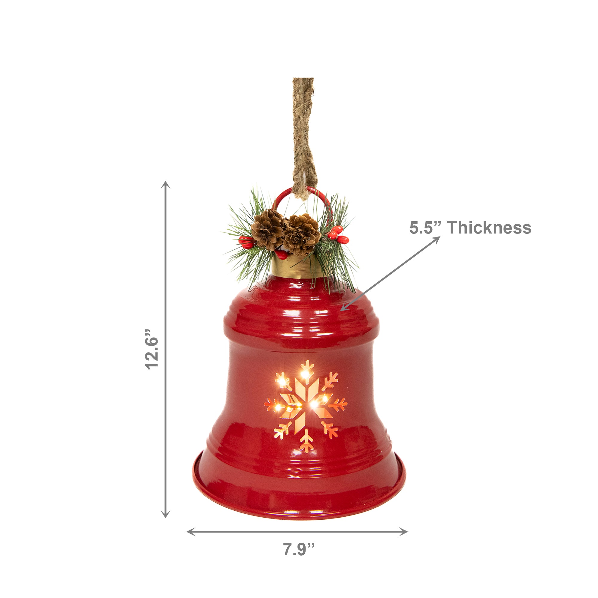 LED Metal Cut-Out Bell Snowflake, Christmas, Holiday Decor
