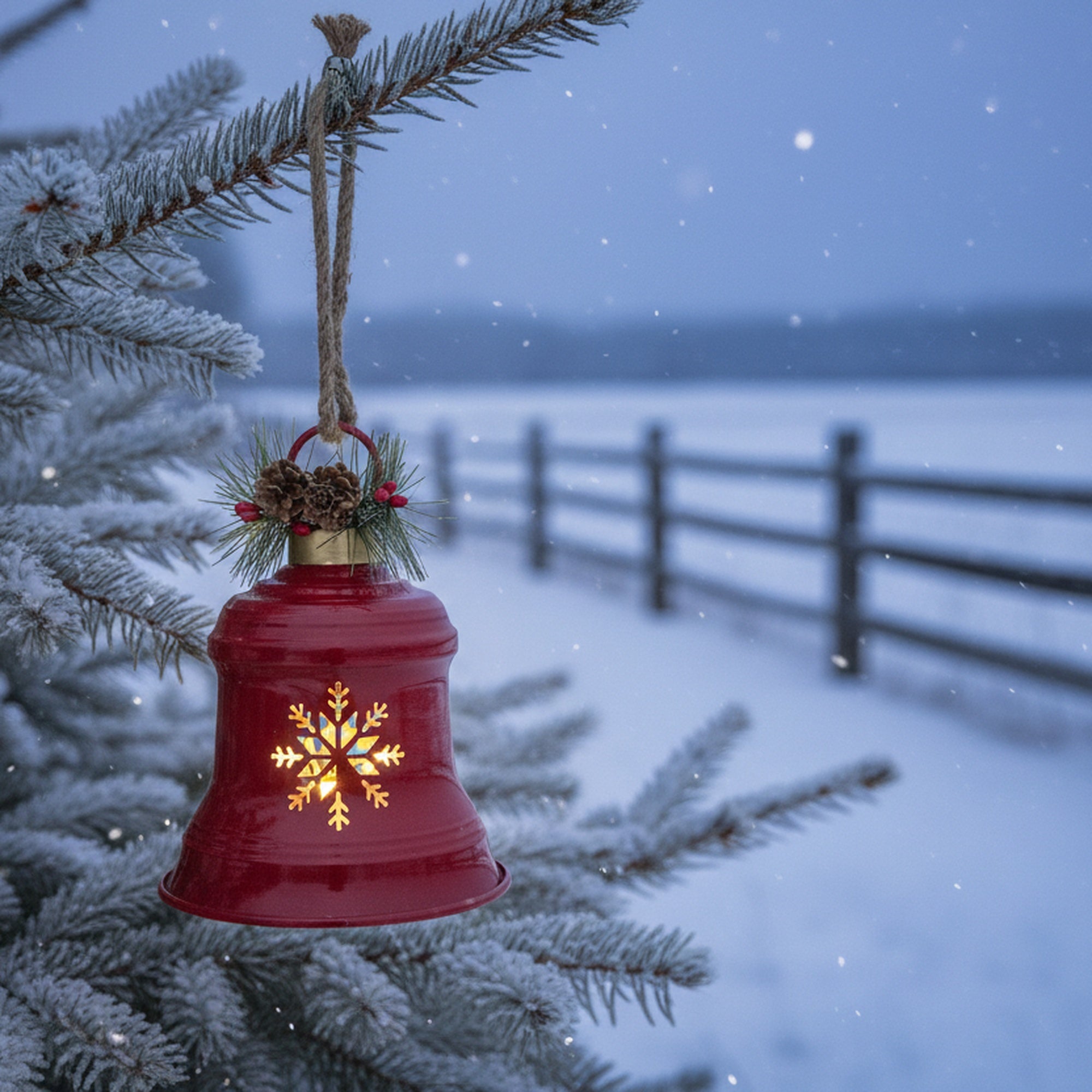 LED Metal Cut-Out Bell Snowflake, Christmas, Holiday Decor