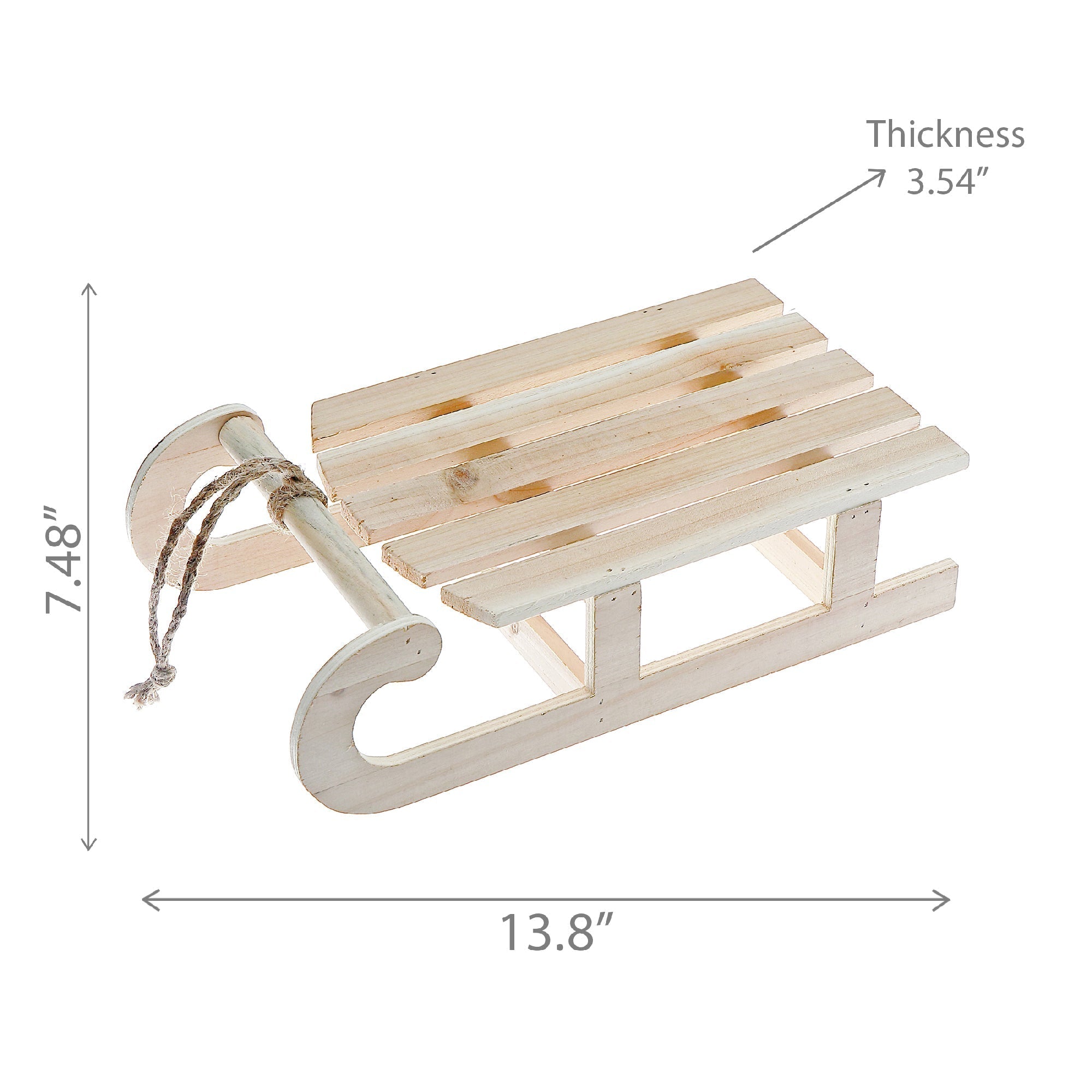 Natural Wood Sled – Christmas Tabletop Decoration, Holiday Accent, Festive Winter Home Decor