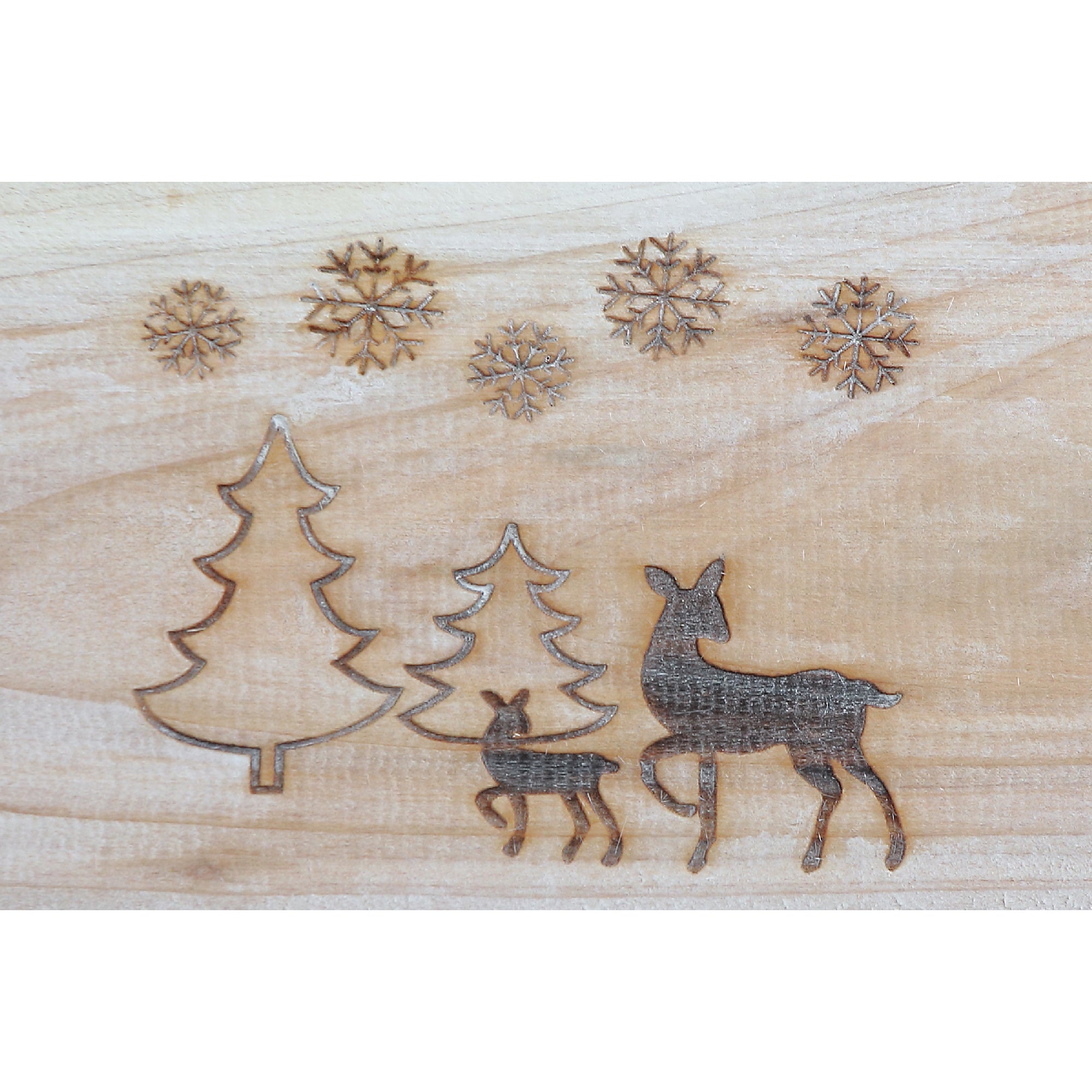 Nesting Natural Wood Square Planter Set of 3 Reindeer – Christmas Tabletop Decoration, Holiday Planter, Festive Winter Accent