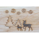 Set Of 3 Nesting Natural Wood Square Planter (Reindeer)