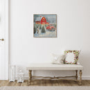 Led Thread Framed Wall Art (Snowman At The Barn)