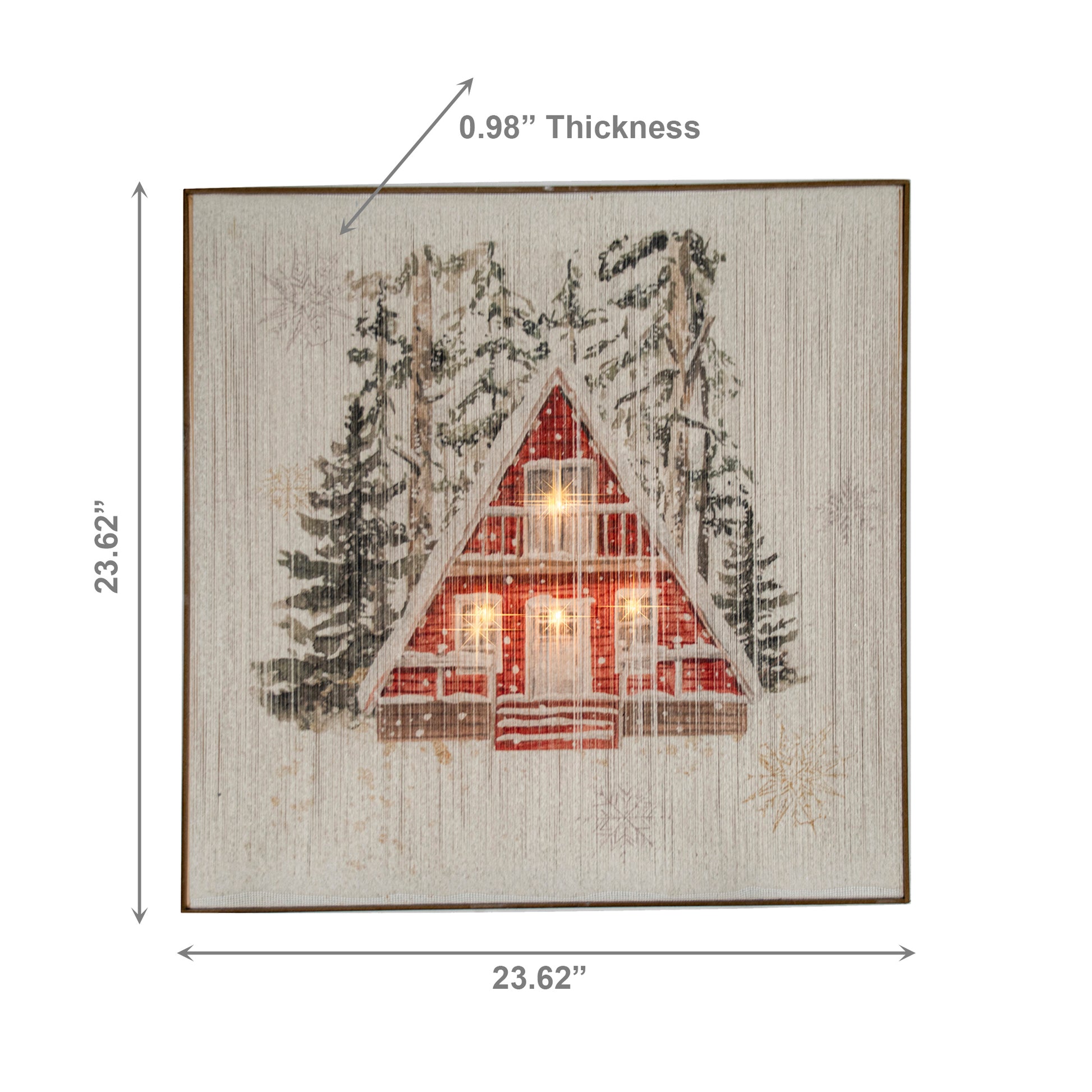 LED Thread Framed Wall Art Winter Cabin, Winter, Wall Decor, Holiday Decor