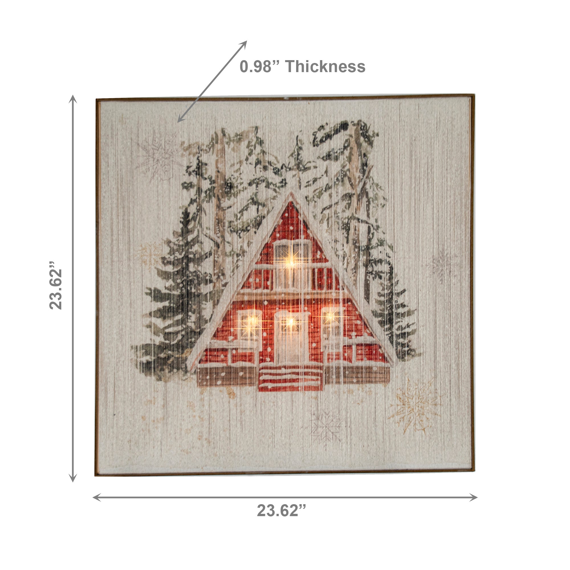 LED Thread Framed Wall Art Winter Cabin, Winter, Wall Decor, Holiday Decor