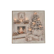 LED Thread Framed Wall Art Cozy Fireplace, Wall Decor, Holiday Decor