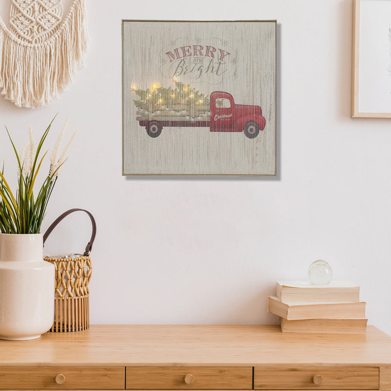 Led Thread Framed Wall Art Merry And Bright