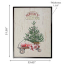 Recycled Paper Framed Wall Art (Tree On Wagon)