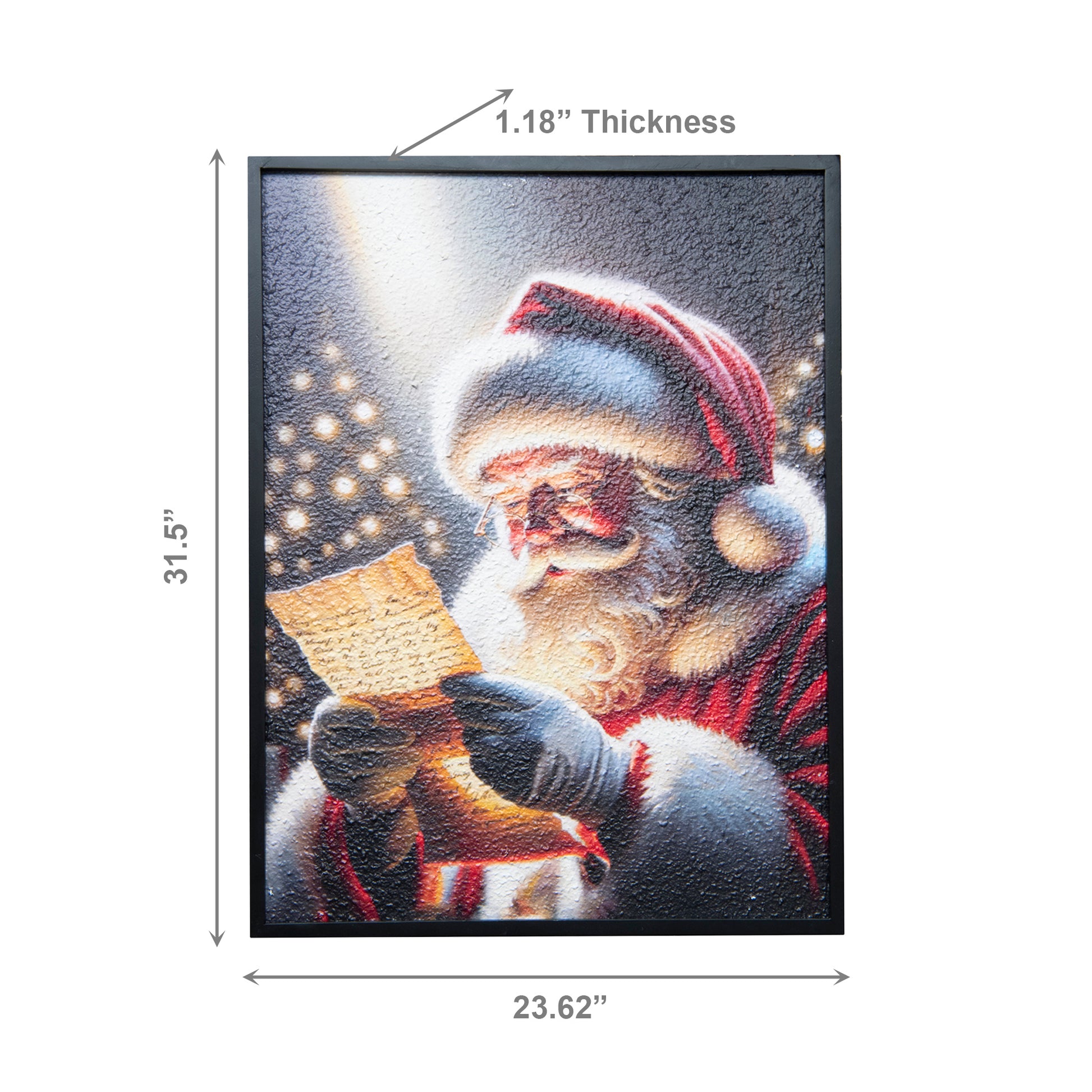 Recycled Paper Framed Wall Art Santa's List, Christmas, Wall Decor, Holiday Decor
