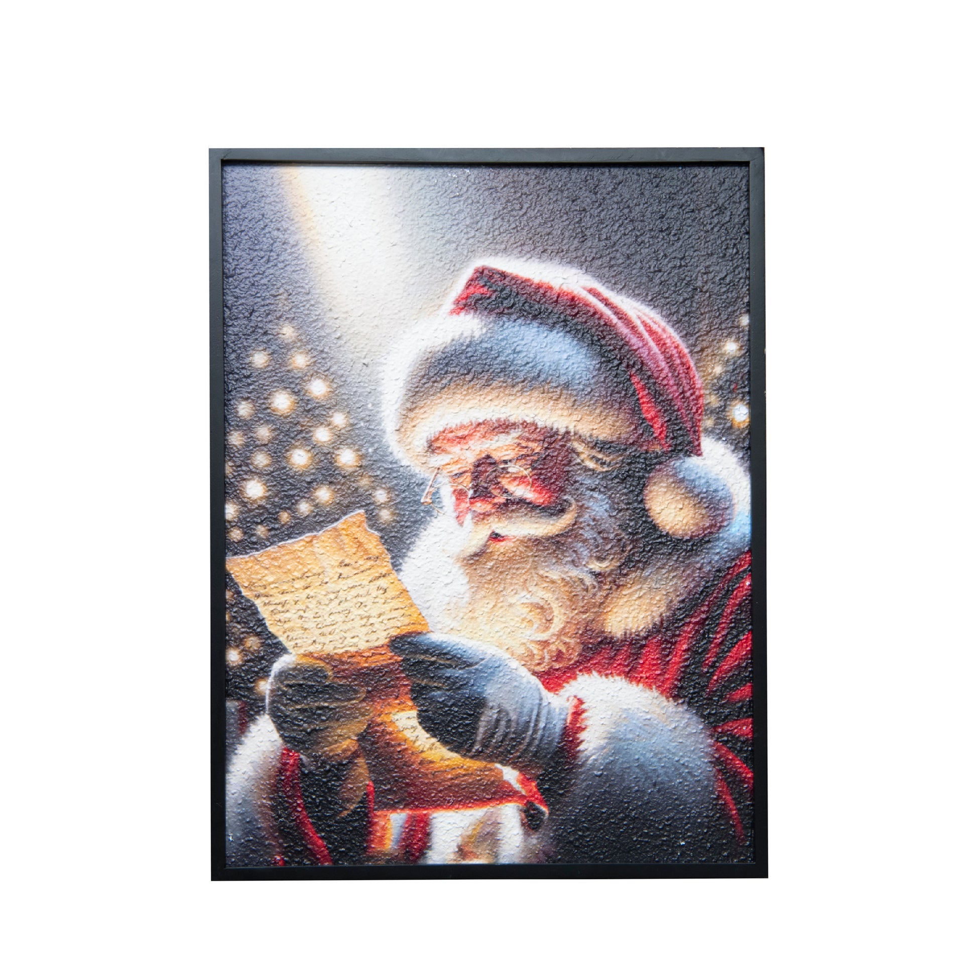 Recycled Paper Framed Wall Art Santa's List, Christmas, Wall Decor, Holiday Decor
