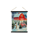 Crinkle Paper Wall Hanger (Snowman At The Barn)