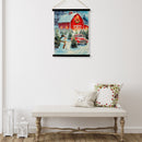 Crinkle Paper Wall Hanger (Snowman At The Barn)