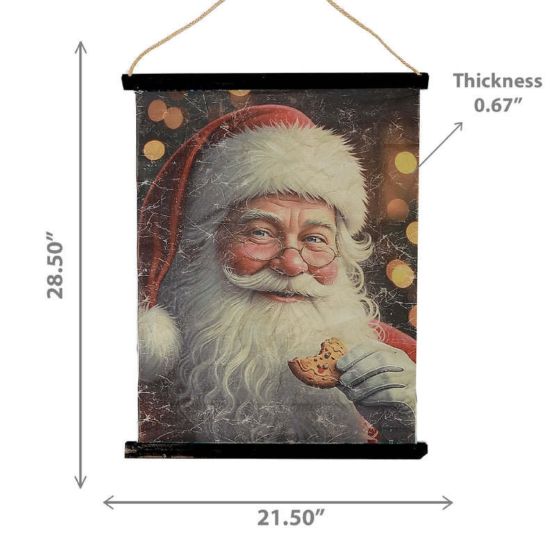 Crinkle Paper Wall Hanger (Santa With A Cookie)