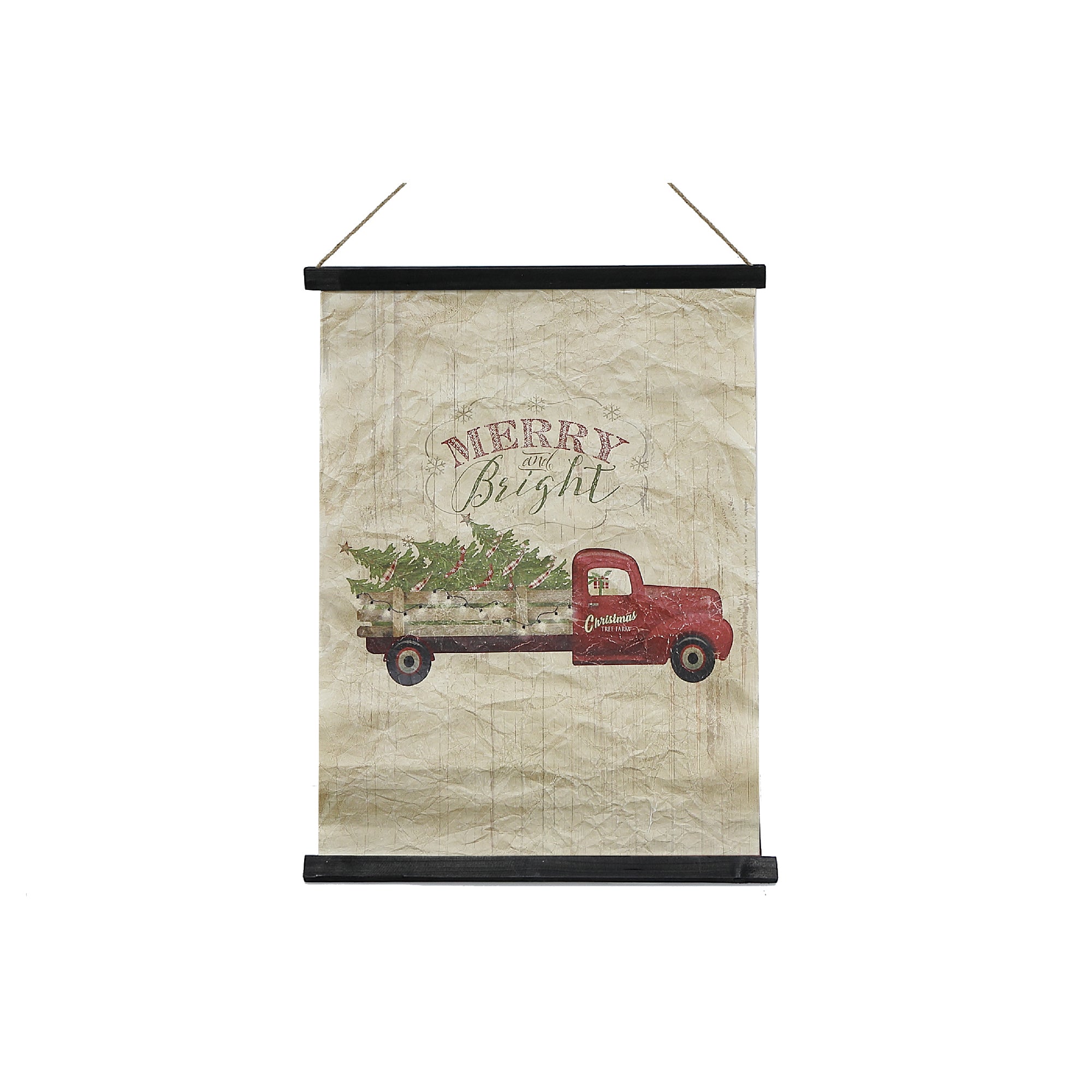 Crinkle Paper “Merry and Bright” Wall Hanger – Holiday Decoration
