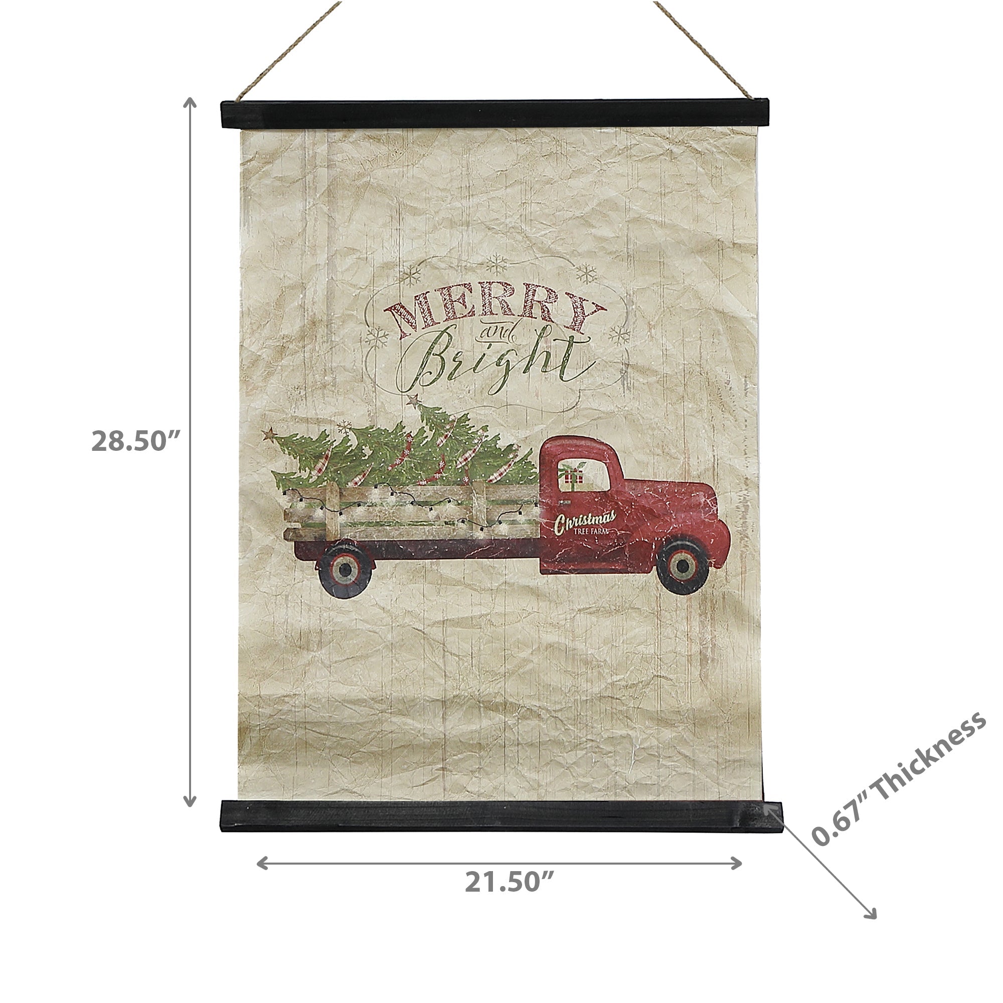 Crinkle Paper “Merry and Bright” Wall Hanger – Holiday Decoration
