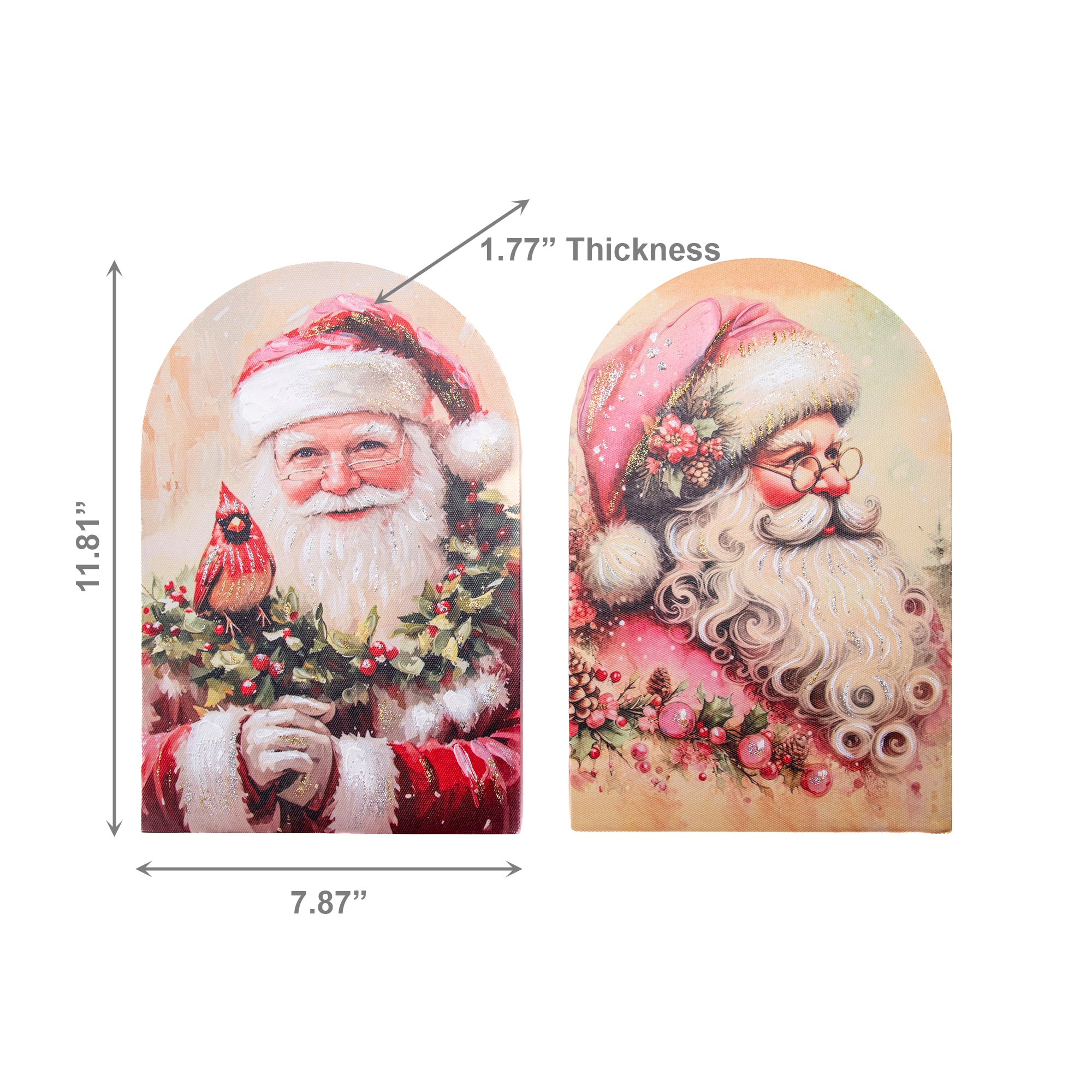 Arched Framed Wall Art Santa Assorted, Christmas, Wall Decor, Holiday Decor- Set of 2