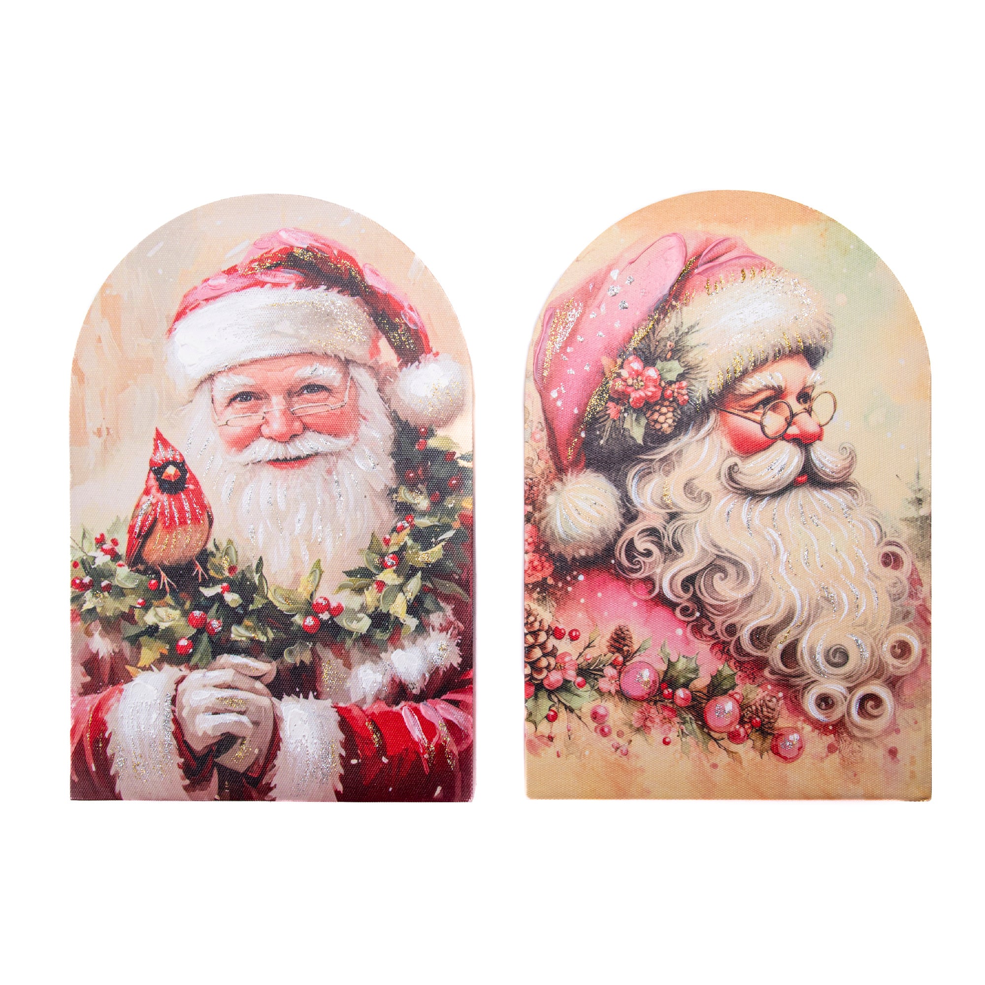 Arched Framed Wall Art Santa Assorted, Christmas, Wall Decor, Holiday Decor- Set of 2