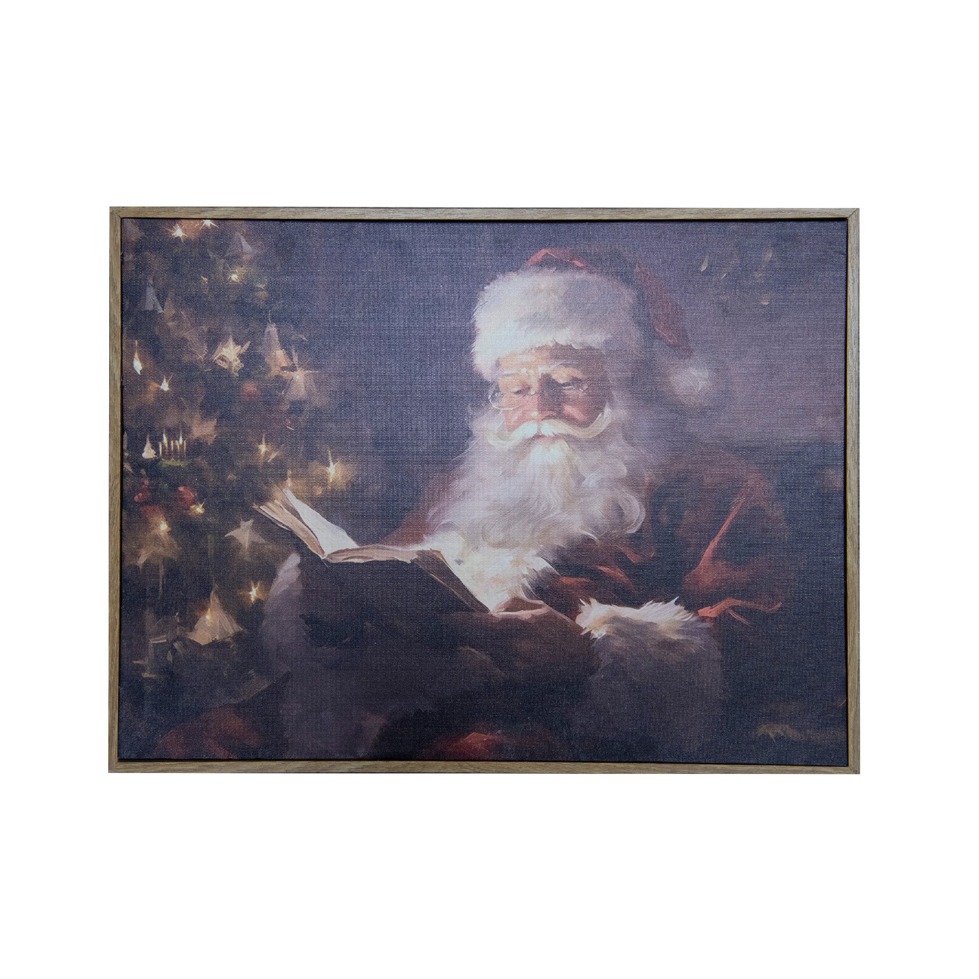 Canvas Wall Art Reading Santa, Christmas, Wall Decor, Holiday Decor