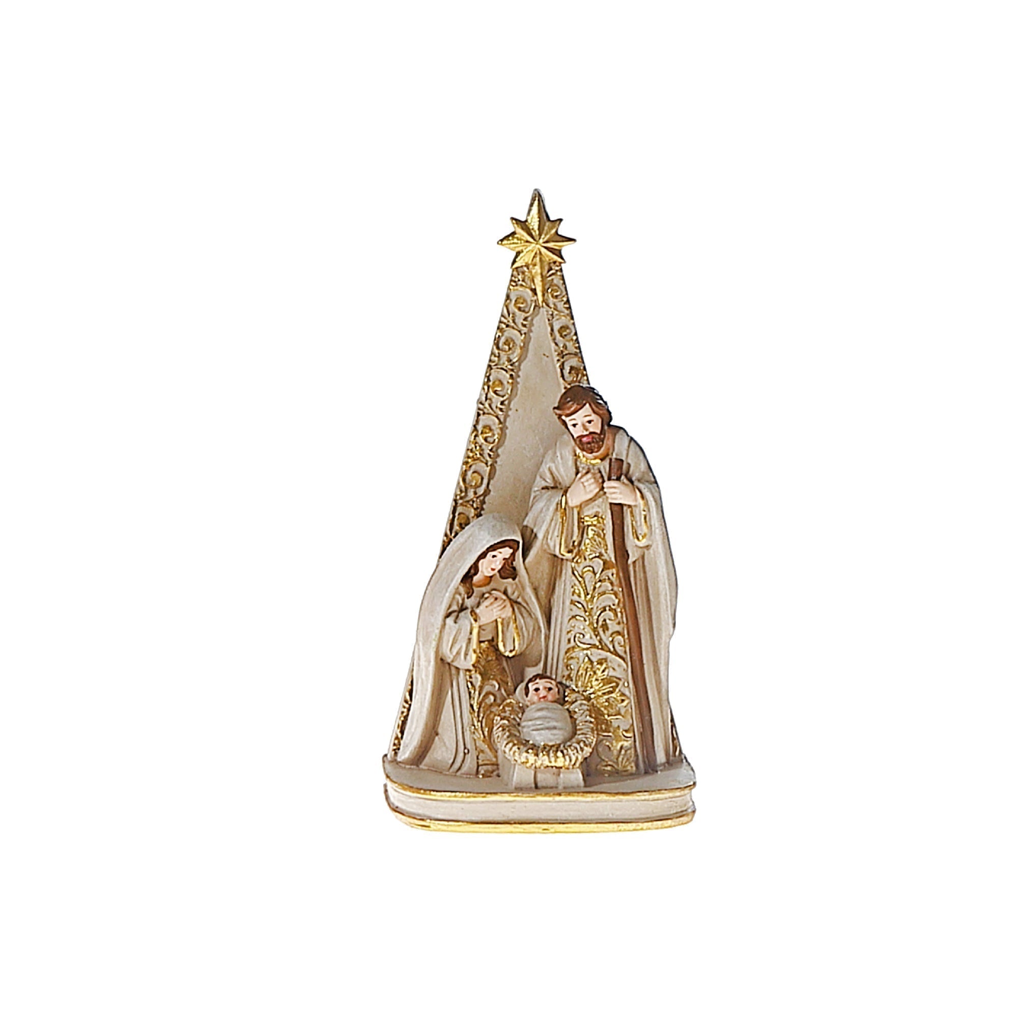 Polyresin Holy Family Figurine, Nativity Scene Decor, Religious Christmas Decoration