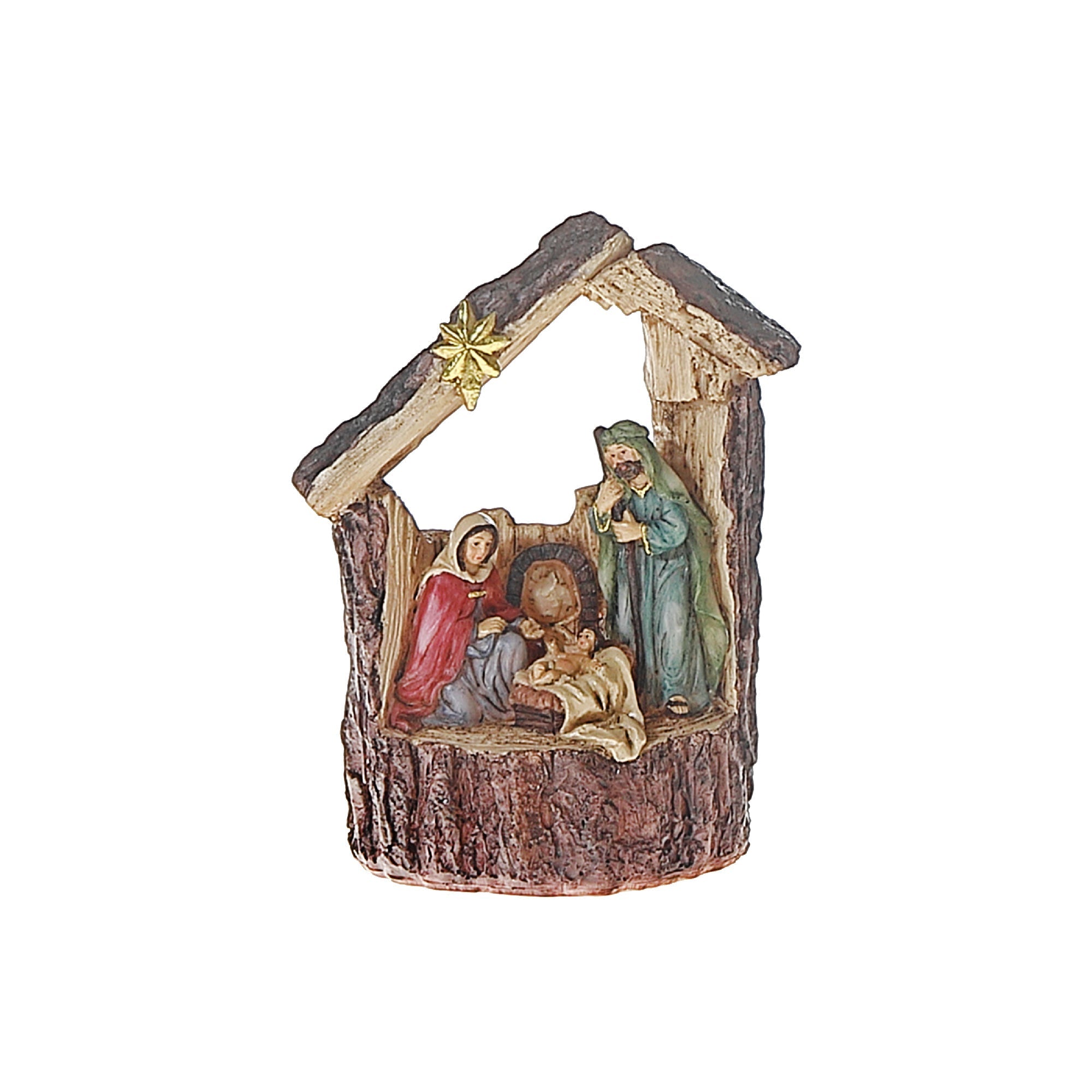 Polyresin Nativity Scene Figurine, Christmas Religious Decor, Nativity Set Decoration