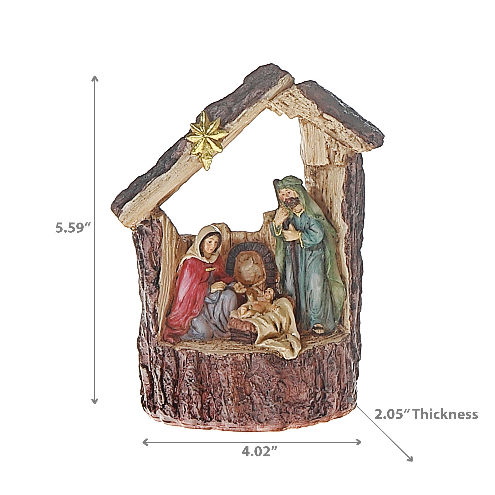 Polyresin Nativity Scene Figurine, Christmas Religious Decor, Nativity Set Decoration